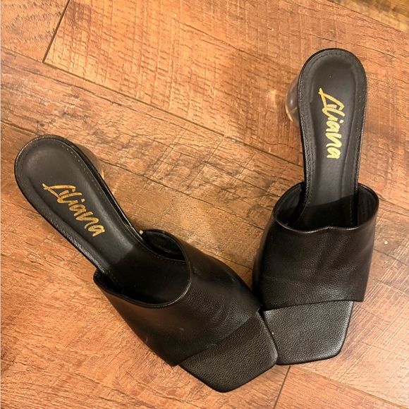 Black Women's Mule Heels - Picture 4 of 6